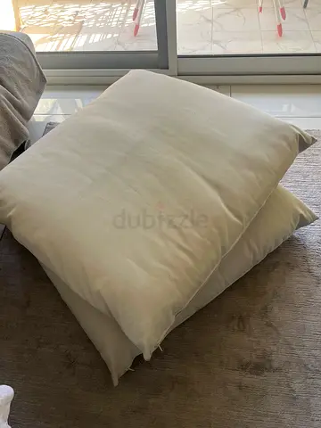 Pair of Beige Floor Cushions 120x120