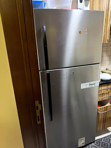 Good condition double-door stainless steel fridge - spacious