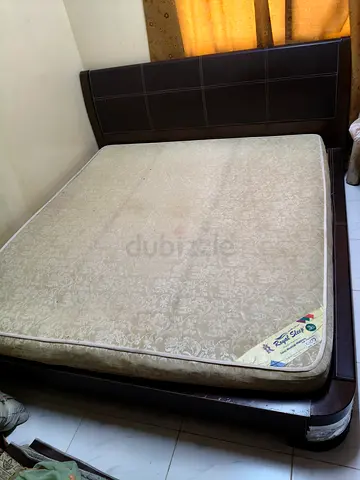 King sized bed with mattress,side table,dressing table and Cupboard full set for sale