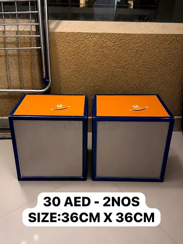 Set of 2 Cube Storage Boxes - 36 x 36 cm
