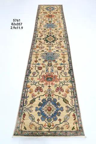 12ft Long Traditional Pattern Hallway Runner Rug afghan handmade wool rug carpet