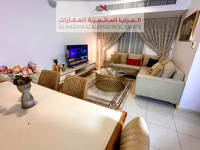 شقة غرفتين و صالة مفروشة بالكامل في المويلح الشارقة للايجار شهري