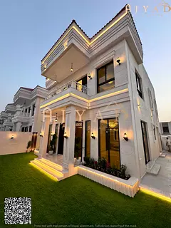 For sale: residential villa in Al Helio 2 Ajman, 4 master bedrooms, 2 halls and majlis, maid's r