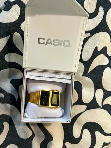 Casio Vintage Gold Calculator Watch in Original Box