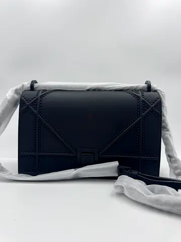 Dior black matte Leather studed Medium Diorama Flap Shoulder Bag