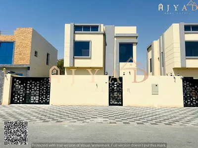 For sale: villa in Al Zahia Ajman, 3 master bedrooms, living room and majlis, kitchen and maid's room, land area 3014 sq ft, built up 2264 sq ft