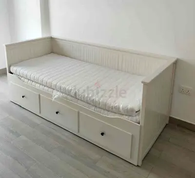 IKEA Hamnes Day bed with 3 storage drawers underneath and with 2 IKEA mattresses is available in exc
