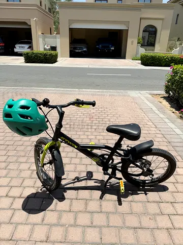 Childs 16 Mountain Decathlon Bike with Helmet - used