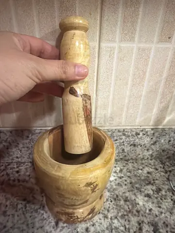 Wooden mortar and pestle - used, good condition