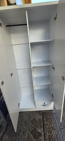 White Multi-Compartment Wall Cabinet / Storage Cupboard - Good Condition