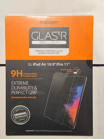 Spigen GlasTR Tempered Glass Screen Protector for iPad Air / Pro 10.9 / 11 (New in Box) sealed pack