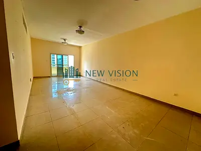 One month free! Two bedrooms and a living room in Al Majaz 2 with a balcony and open view. AC, gym,
