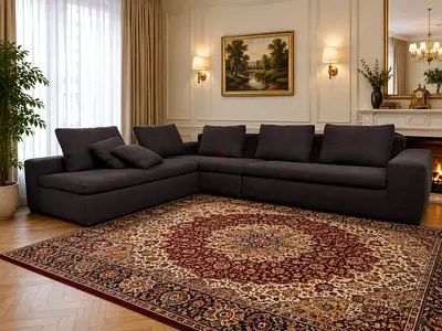 Minotti Modern Grey L-Shaped Sectional Sofa
