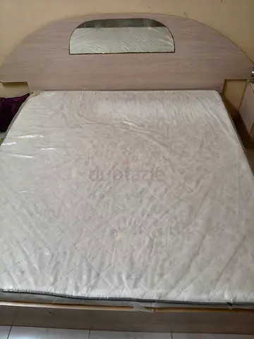 Full set-double bed with medicated mattress,sidebox and 6 door cupboard for sale at throwaway price!