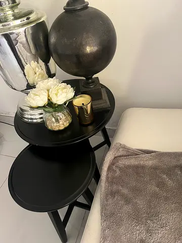 Ikea compact Black Round Side Tables