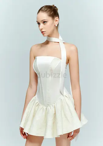 Artel Retro Paris off white Strapless Short Bridal/Party Dress - XS