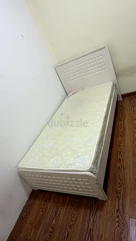 White Single Wooden Bed