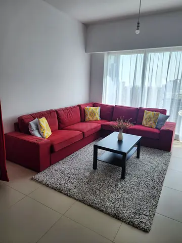 Comfy L-shaped 5 seater sectional sofa (3m x 2.55m)