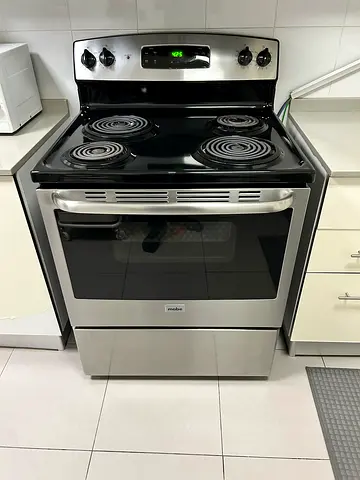 Mabe Stainless Steel Electric Range with Coil Burners - Good Condition