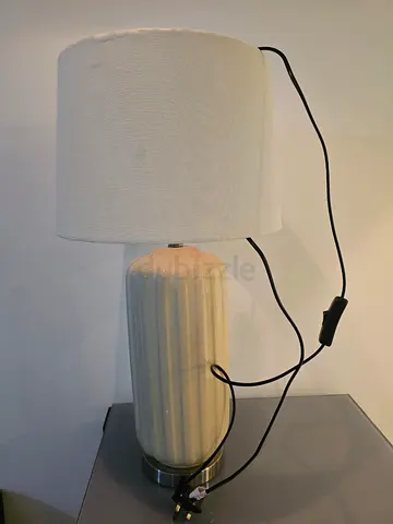 Ceramic Table Lamp with White Fabric Shade