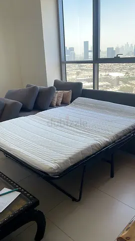 Folding Guest Bed Sofa Frame with Mattress - Good Condition