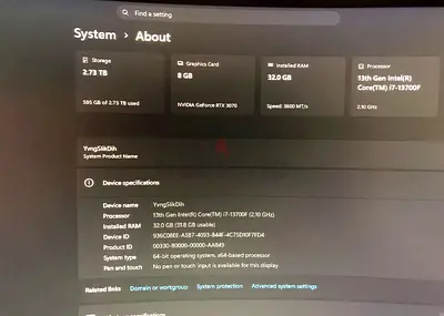 PC RTX 3070 8Gb 3TB core I7 13700 13th generation urgent sale serious buyers