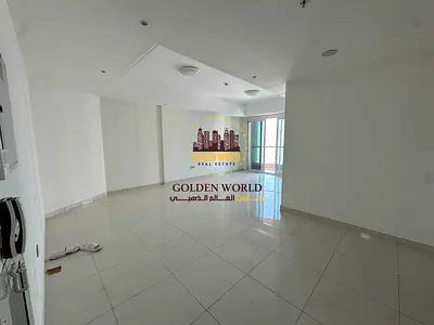 2BR hall in Al Khan, Sharjah, balcony, free AC, 2 masters, 3 baths, parking, gym, pool, Qasba view, family only, 80,000 AED yearly, Tabby/Tamara avail