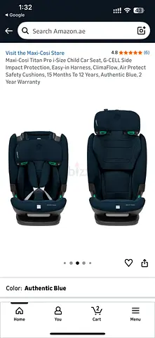 Maxi-Cosi Pro i-Size Child Car Seat (Authentic Blue) - Good Condition