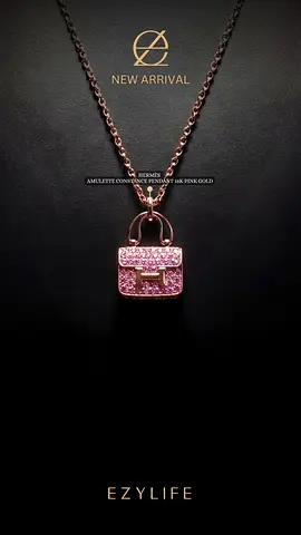 Hermes rose gold/ diamond constant necklace