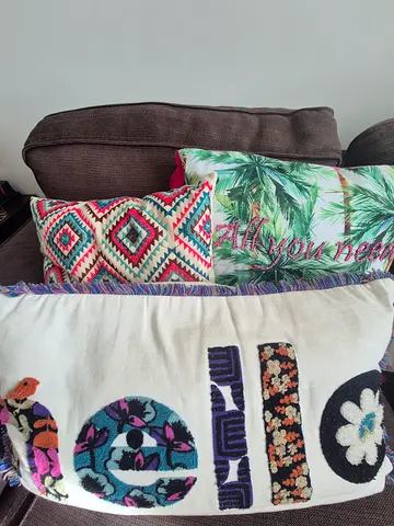 Set of Decorative Throw Cushions with Mixed Patterns