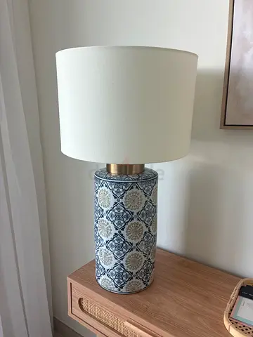 Homecentre Ceramic Table Lamp with Patterned Base and White Shade