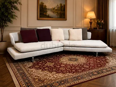 BB Italia Modern white sectional sofa with comfortable back cushions