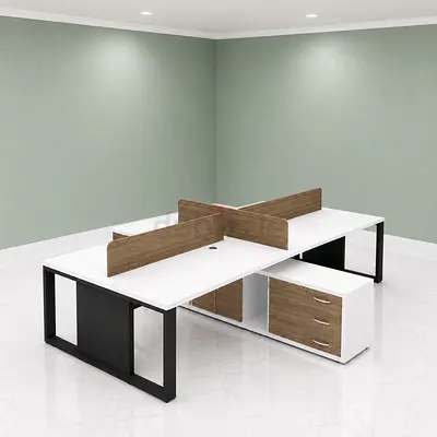 Custom Made 4 Person Workstation Desk
