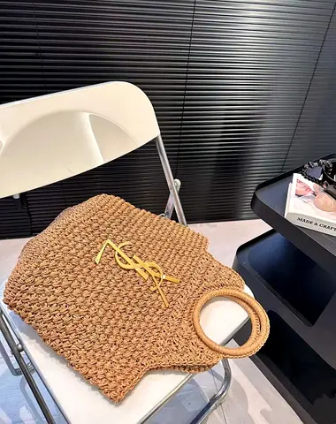 Saint Laurent Rive Gauche Straw Tote Bag – Summer Luxury Handcrafted Design