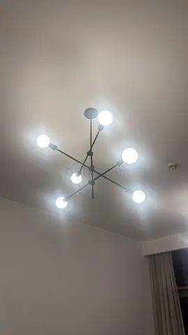 Modern Black Sputnik Ceiling Light – 6 Bulb
