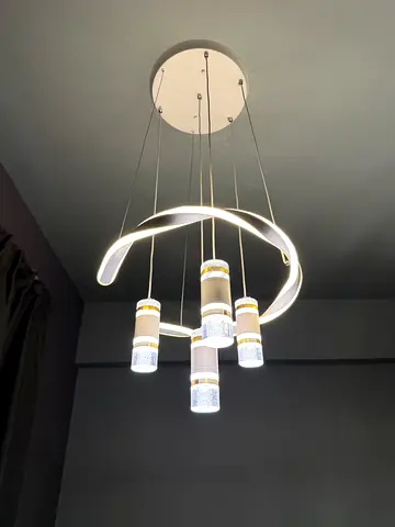Modern LED Ring Pendant Chandelier - 5-Light Ceiling Lamp