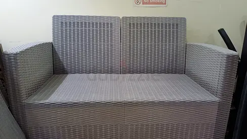 Two-seater 1+1 center table Grey Wicker Outdoor/Patio Sofa - Good Condition