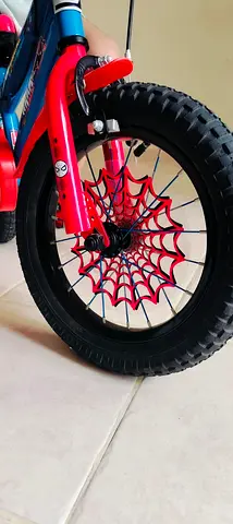 Childrens Spider-Themed Bike - Front Wheel Shown (Good Condition)