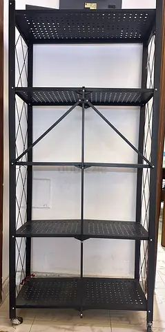 Metal Industrial 5-Tier Shelving Unit on Wheels-