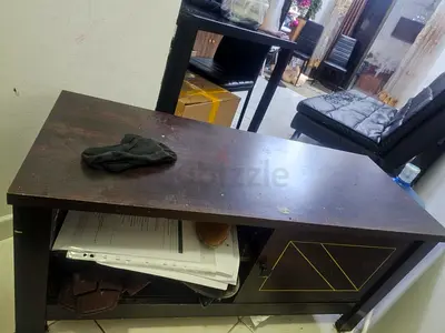 Wooden TV/Media Console Table - Dark Brown, Compact