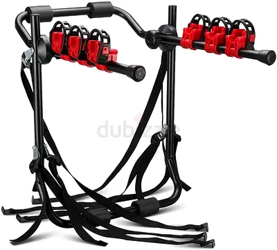 Rear-Mounted 3-Bike Car Rack with Soft Cradles and Straps