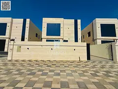 Modern white stone villa located in Al Hadaiq Project – Al Helio, offering a quiet and private liv