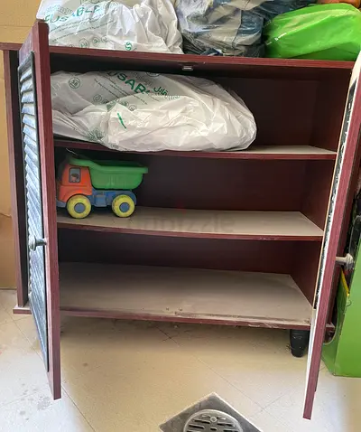 Wooden Storage Cabinet with Shelves - very Good Used Condition. Shoe rack.