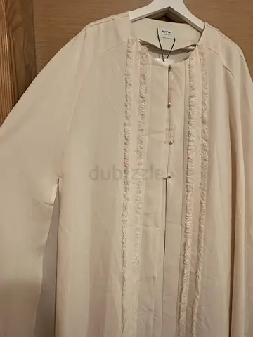 Beige Long Lightweight Womens cape / Open Front Dress - Size XL