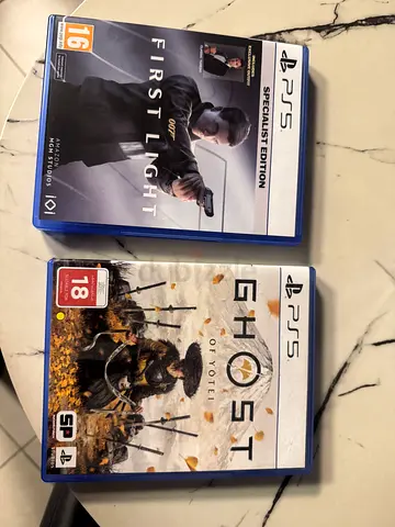 Two PS5 games: Ghost of Tsushima (Yotei) and Assassin/007 First Light - Good Condition