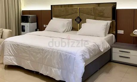 master size bed with headboard and bedside tables - good condition
