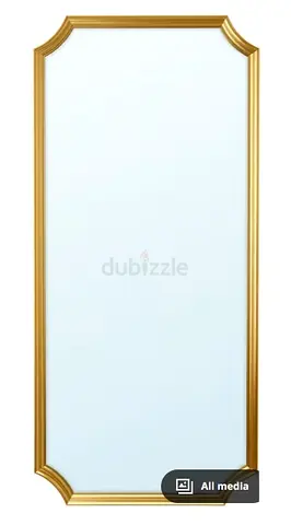 Full-Length Gold Framed Wall Mirror - Elegant Rectangular Design 73x158 cm