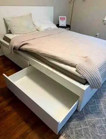 Ikea malm King size bed frame with matters
