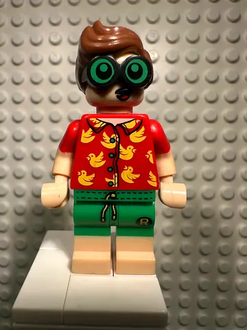 Lego Vacation Robin Minifigure with Hawaiian Shirt and Goggles