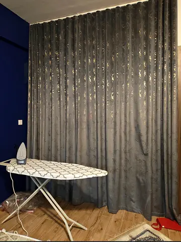 Dark Grey Blackout Curtains - Pair, 3 meter Drop